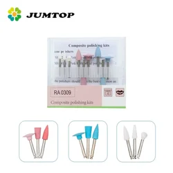 JUMTOP Dental Composite Polishing Kit Resin Gring Head for Low Speed Handpiece Rubber Teeth Polishing Bur