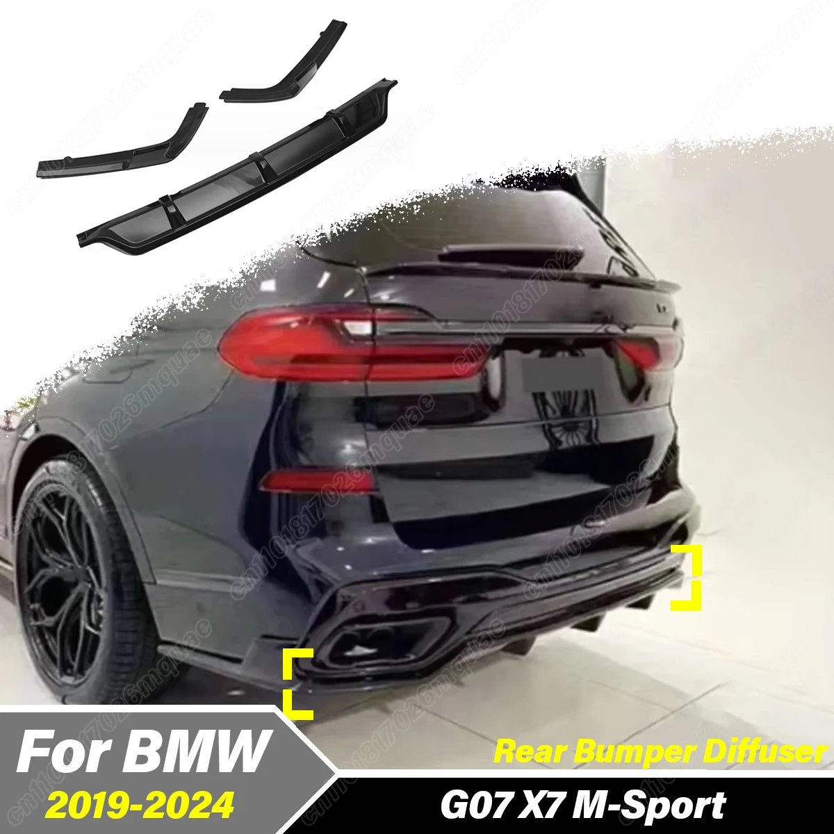 

Для BMW G07 X7 M-Sport 2019 2020 2021 2022 2023 2024 Автомобильный квадратный разделитель выхлопных газов, задний бампер, спойлер, декоративные аксессуары