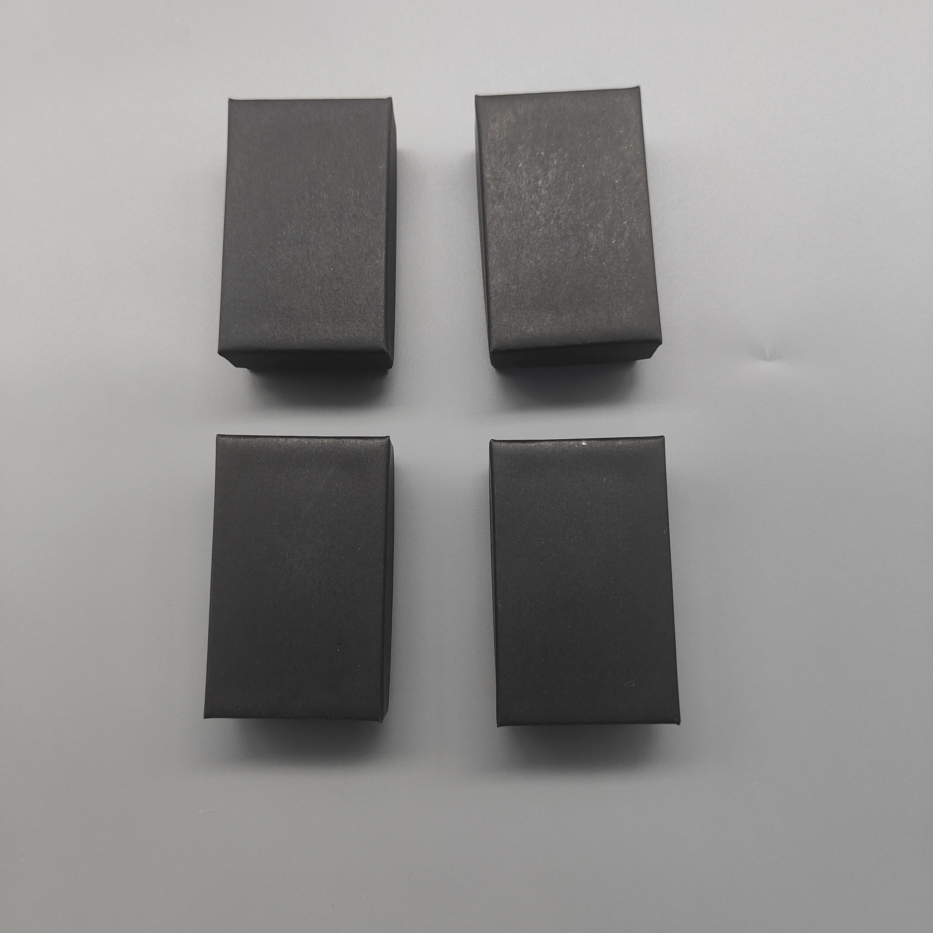 100pcs #21 Matte Black Kraft Paper Ring Boxes Jewelry Storage Cardboard With Cotton 2-1/2 x1-1/2 x 7/8'