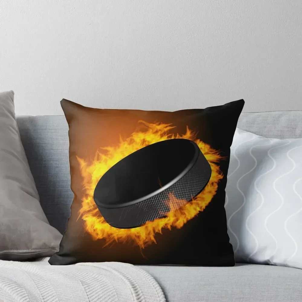 

Burning Hockey Puck Throw Pillow New year Rectangular Cushion Cover ornamental pillows Decorative Cushions pillow