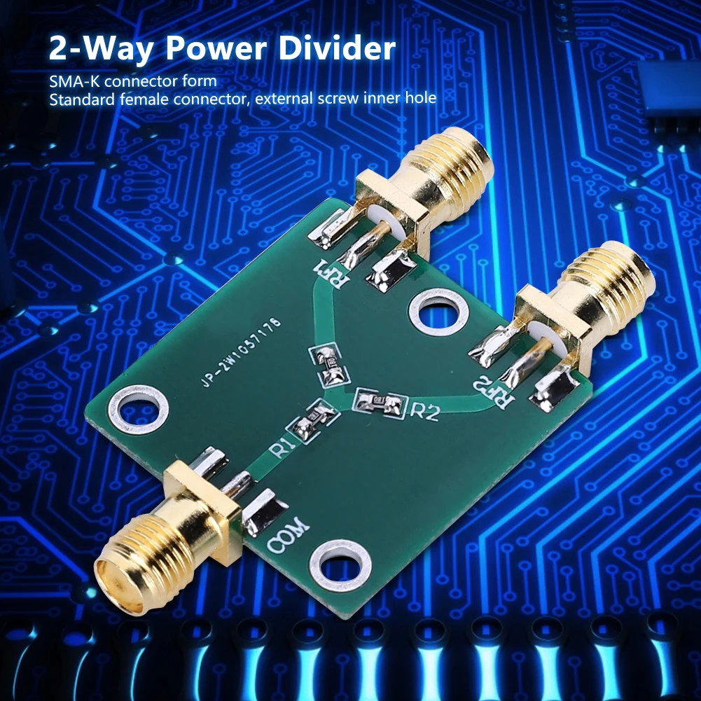 DC-5GHz RF Power Splitter 2-Way Resistive Power Divider Broadband Signal Distribution Module for RF Applications