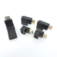 5 types male to female Extender converter HDMI-compatible connector 90 270 degree adapter video cable right angle for HDTV TV q
