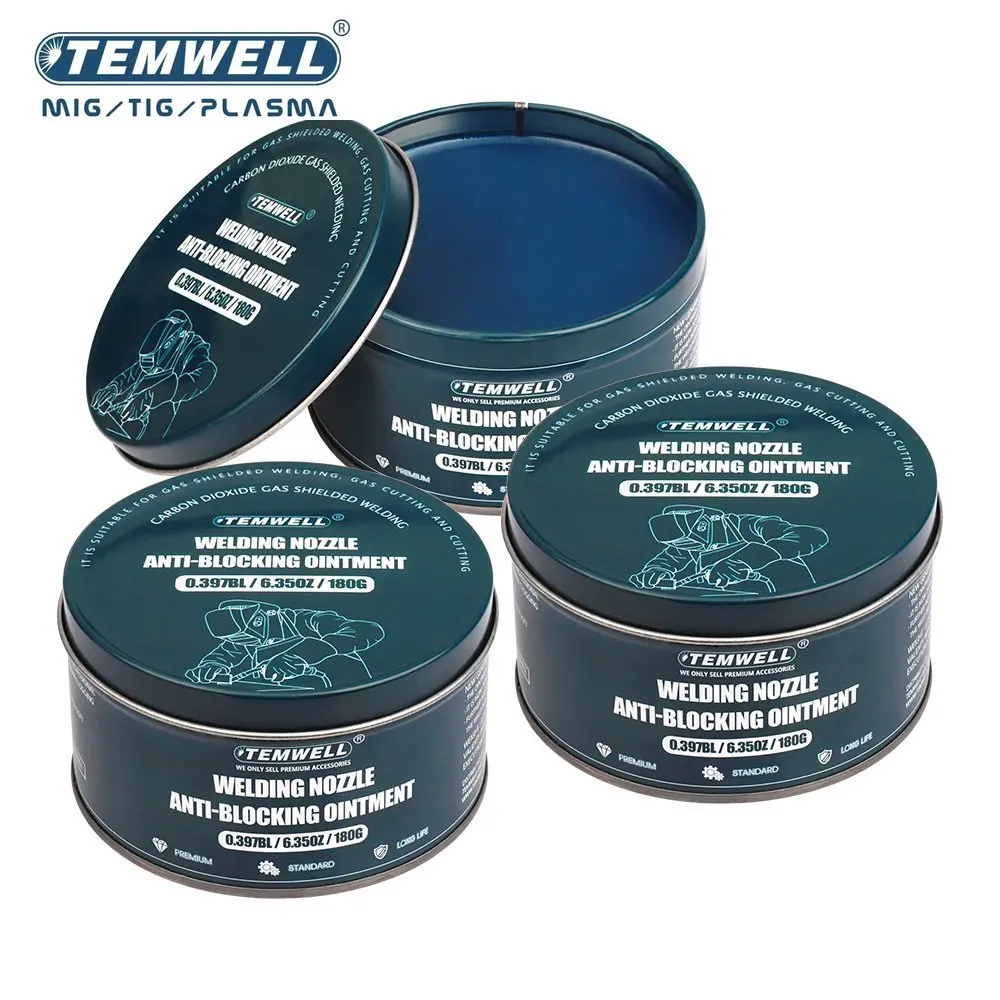 TEMWELL Welding nozzle anti-clogging paste Paste Prevents Slag Adhesion Extends Nozzle Life MIG/TIG Welding Blue Box