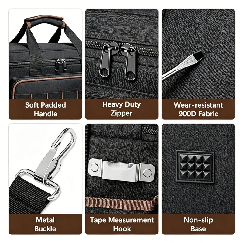  Top Closure Tool Storage Bag Organizers with Shoulder Strap for Daily Repairs