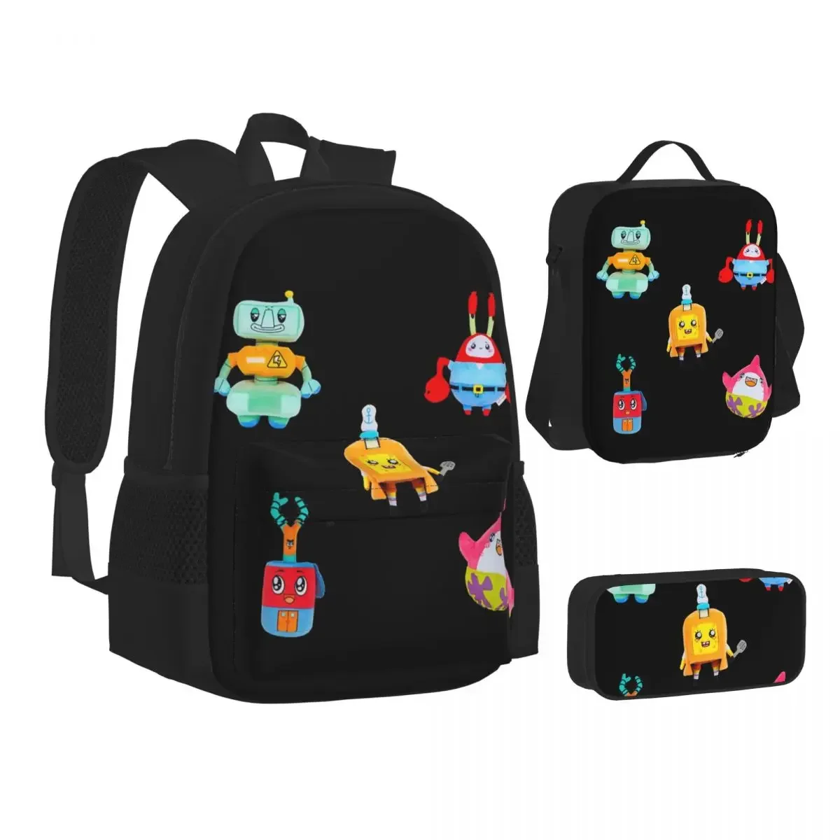 

Rocky Lankybox Lanky Box Backpacks Boys Girls Bookbag Children School Bags Kids Rucksack Lunch Bag Pen Bag Three-Piece Set