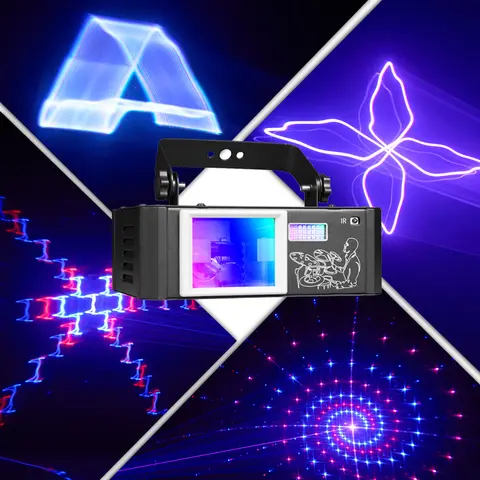 3D party lights, fullcolor disco DJ laser lights 5in1 effect stroboscopic lights sound activation and DMX control ambient lights