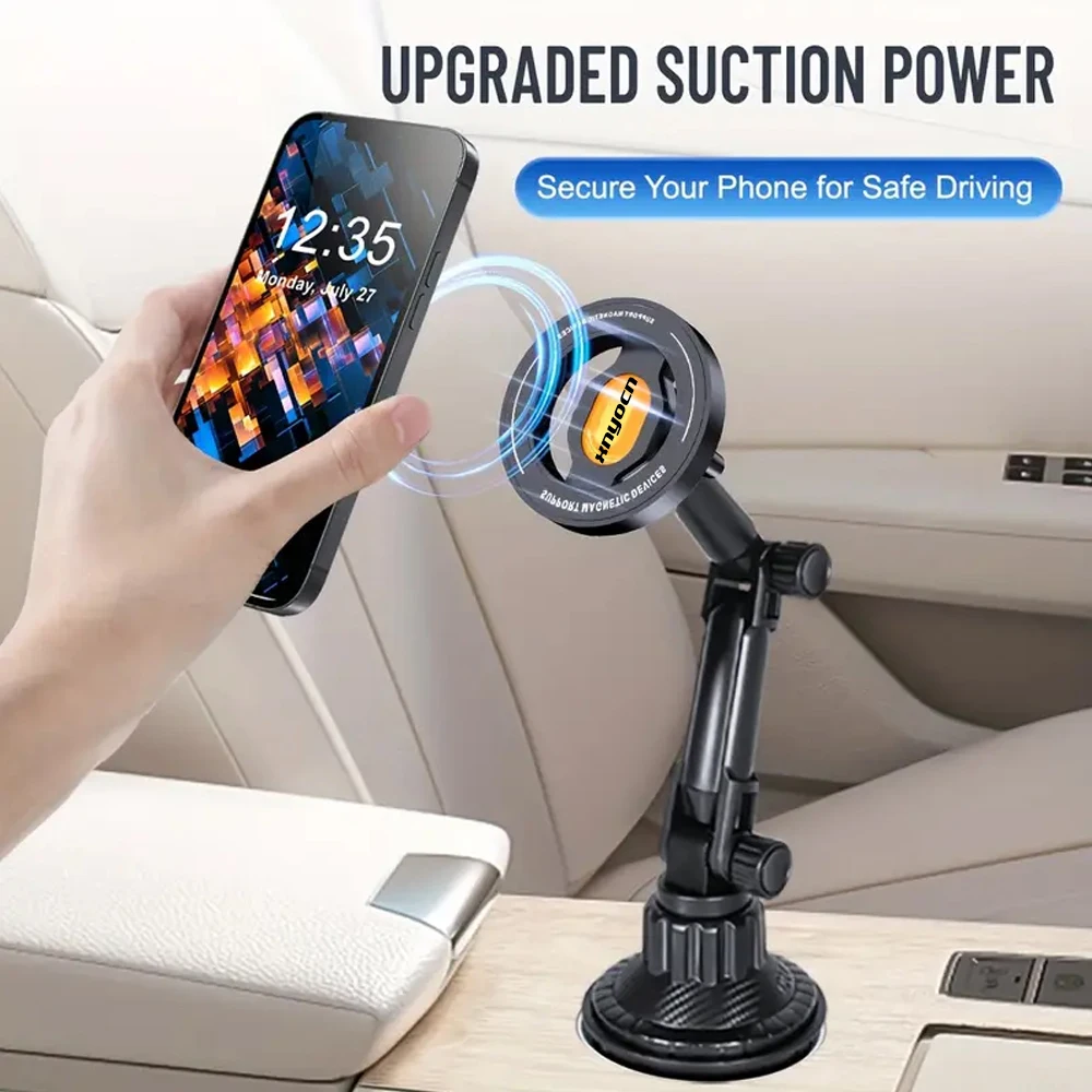 Adjustable Cup Holder Magnetic Phone Mount for Cars, Multi Angle Smartphone Holder for Navigation, Driving and Road Trips Daily