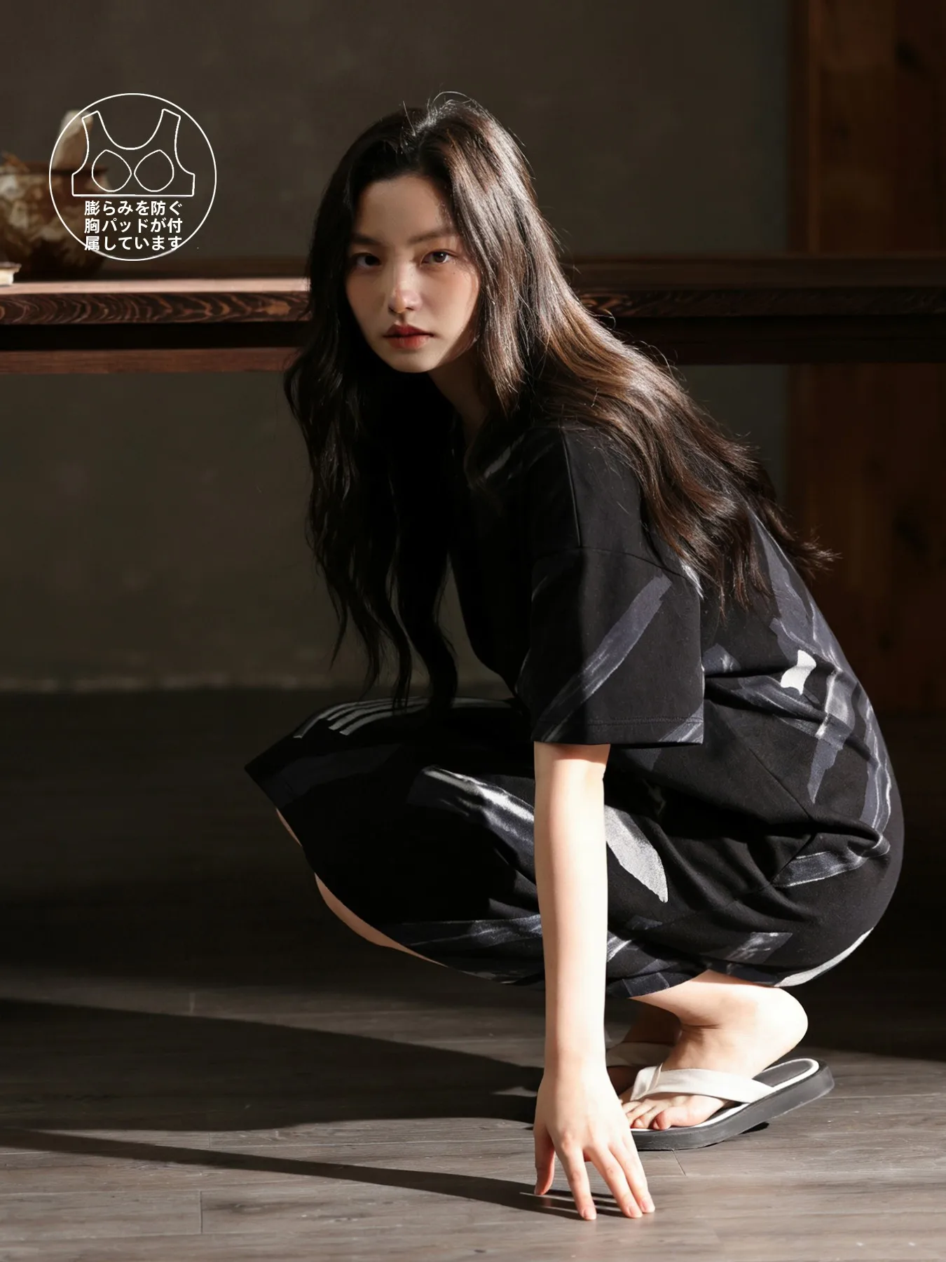 純綿女性用寝間着半袖ロングドレス夏用ルーズホームウェア胸パッド付き花柄快適ナイトガウン