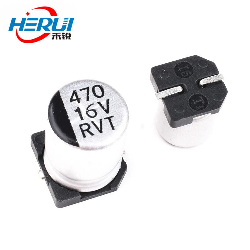 High frequency and low resistance in-line aluminum electrolytic capacitor 470UF 6.3/10/16/25/35/50V SMD