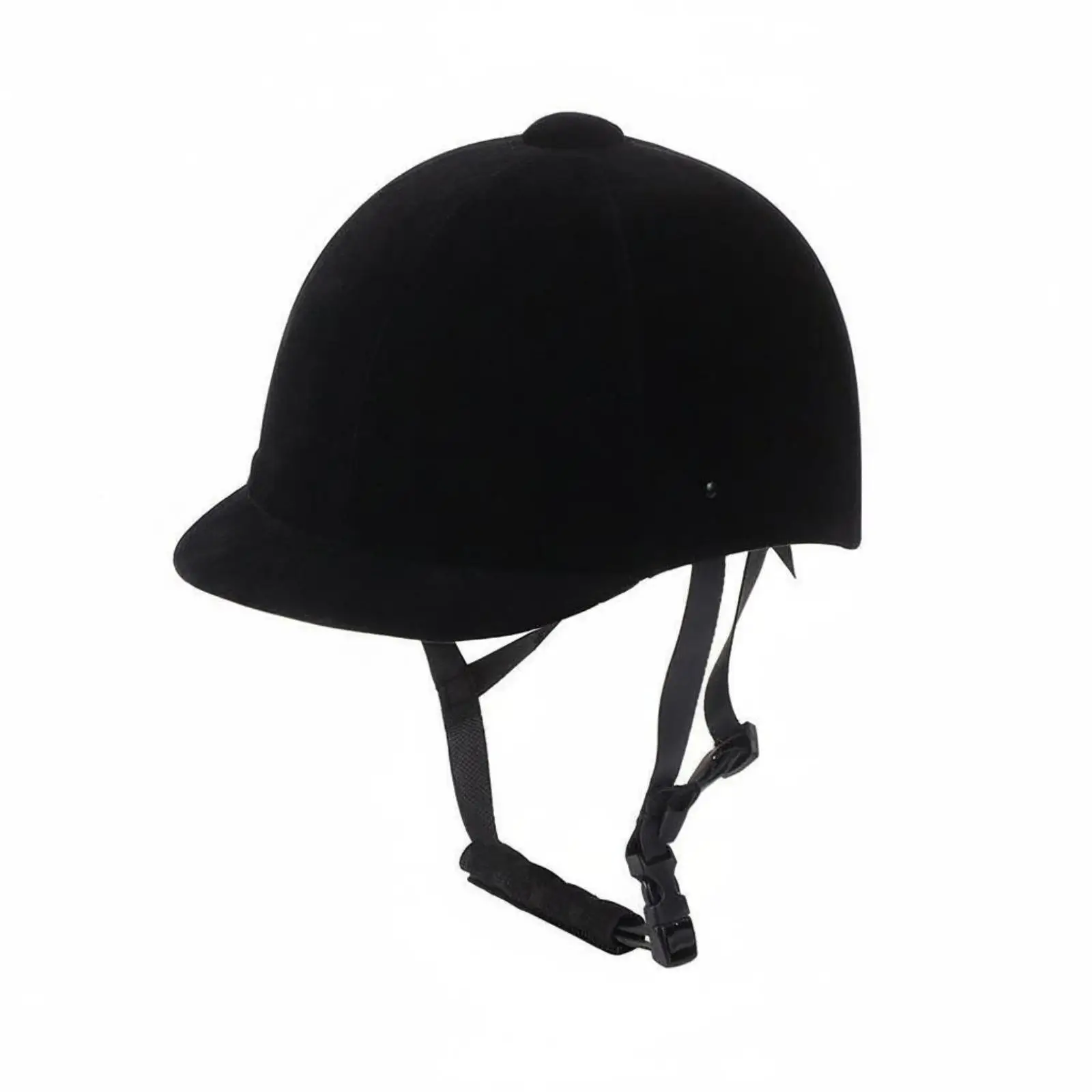 Velvet Riding Helmet Rounded Shell Black Riding Helmet Short Brim Sports Gear