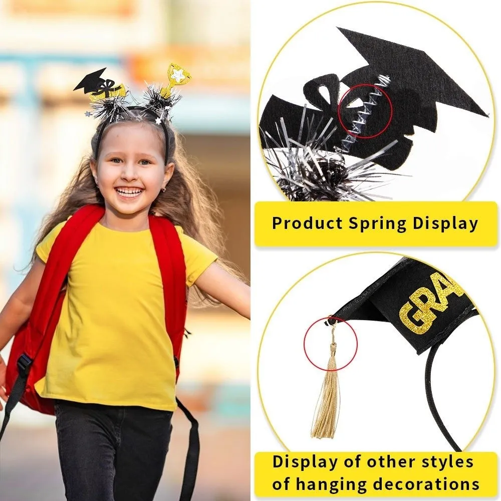 

Праздничная повязка на голову для выпускного с кисточками, нескользящая, для выпускной шапочки, аксессуар для волос, головной убор для выпускного сезона и вечеринок