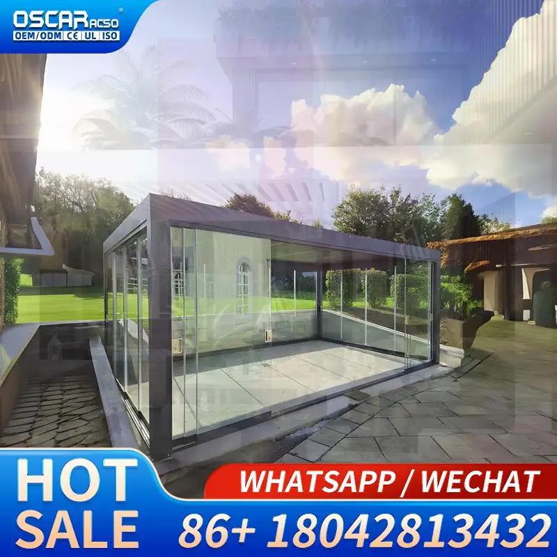 Best Selling Motorized Waterproof Aluminum  for Balcony Outdoor 3x3m 3x4m 4x4m 6x4m at 134th Canton Fair Guangzhou Pergola