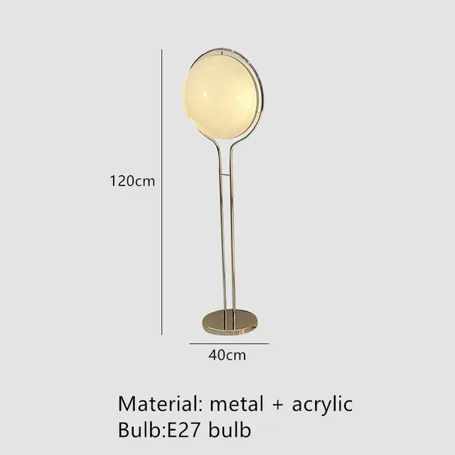 Nordic Creatieve Chroom Metalen Vloerlamp Wit Geel Acryl Bal Staande Lamp Woonkamer Hotelkamer Bank Decoratie Lamp