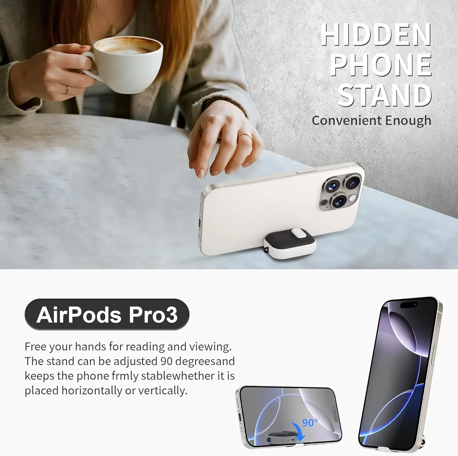  For Airpods Pro 3 Case Leather Business Earphone Case Phone Holder Stand Case For Apple AirPod3 Pro3 With Lock Protective Case - view 3