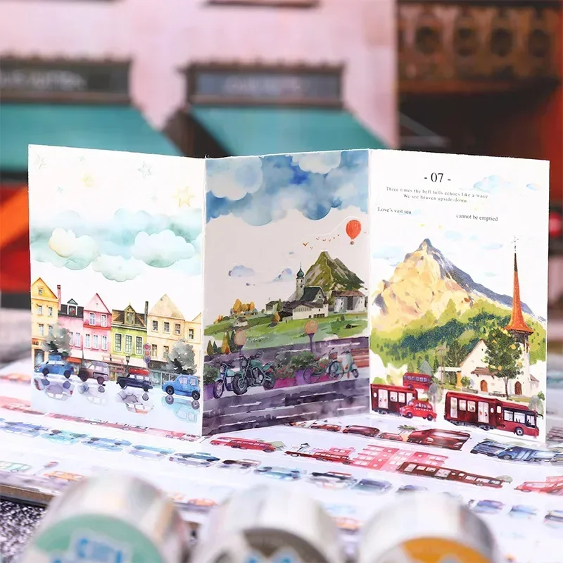 1Roll PET Landscaping Tape City Road Shuttle Transparent Traffic Handbook Scenery Adhesives Supplies Scrapbook cut 30mm*2m