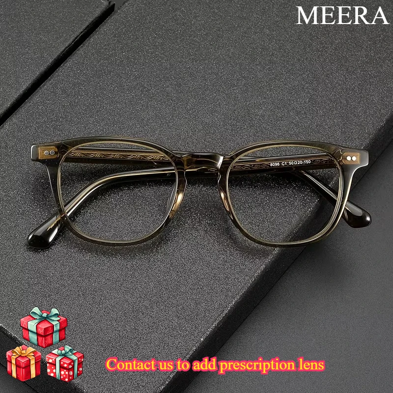 

8096 Acetate Eyeglasses High End Wholesale Vintage Unisex Women Men Acetate Spectacles Optical Glasses Frames