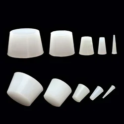 10Pc Clear / Black Conical Rubber Stopper Blanking Plugs Silicone Tapered Plug Seal End Cover Caps 1.5-16mm