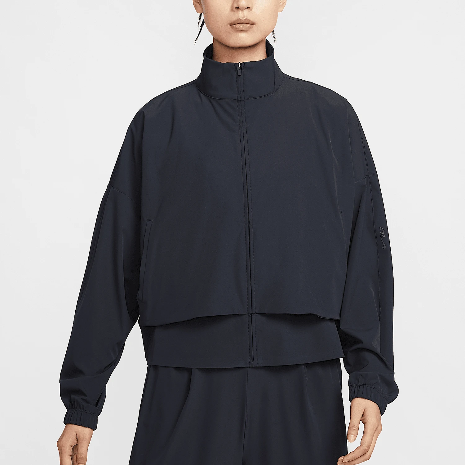 Nike genuine women's loose zipper sports stand up collar breathable jacket HJ0964-010