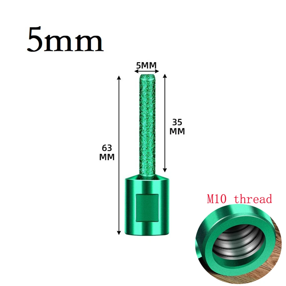 

222111 1PC M10 Thread Vaccum Brazed Straight Router Bit Milling Cutter 5/7/10/15mm For Porcelain Tile Marble Artificial Stone