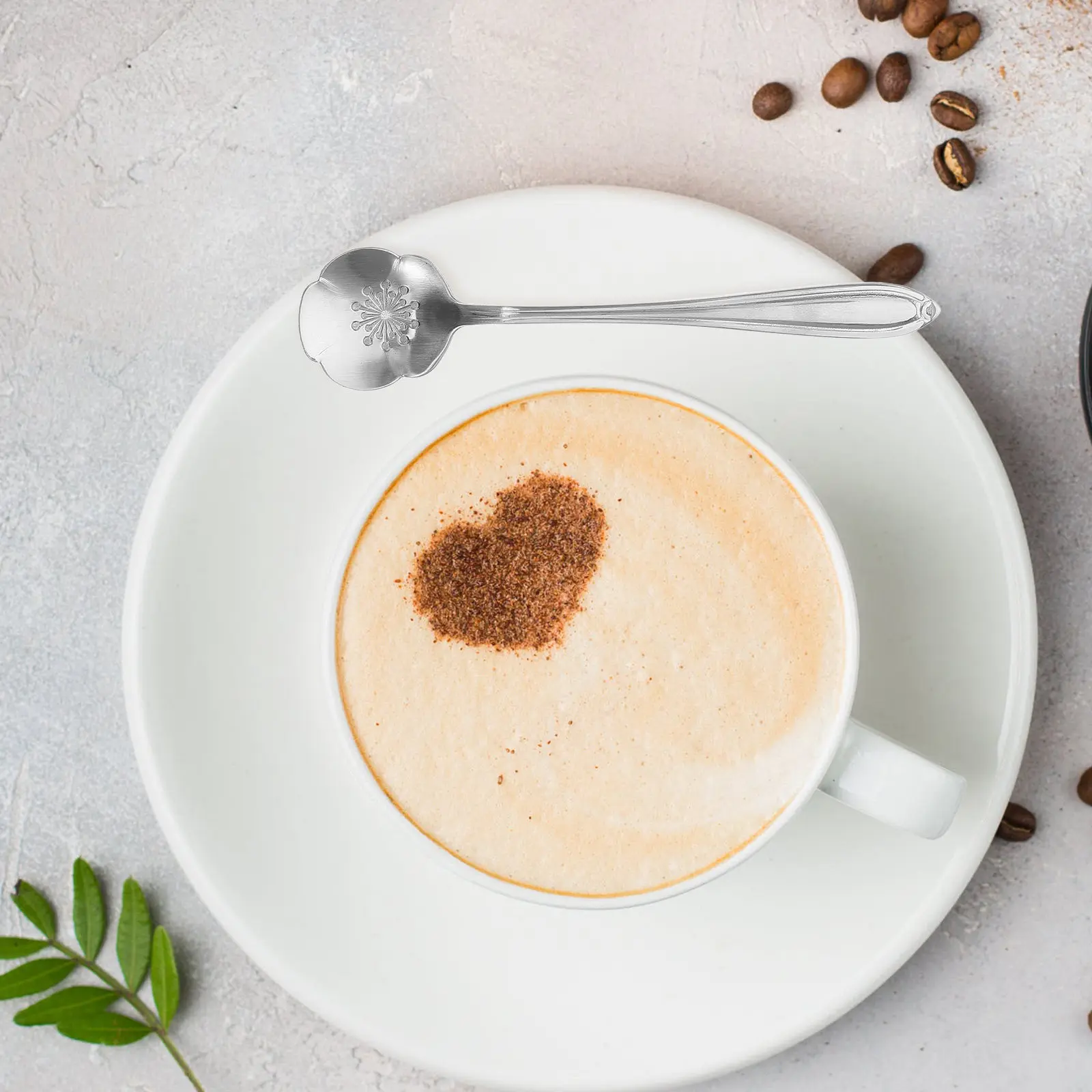 2Pcs Spoon Stainless Steel Coffee Dessert Ice Cream Tea Cocktail Mixing Spoon Kitchen Essentials Compact Stylish