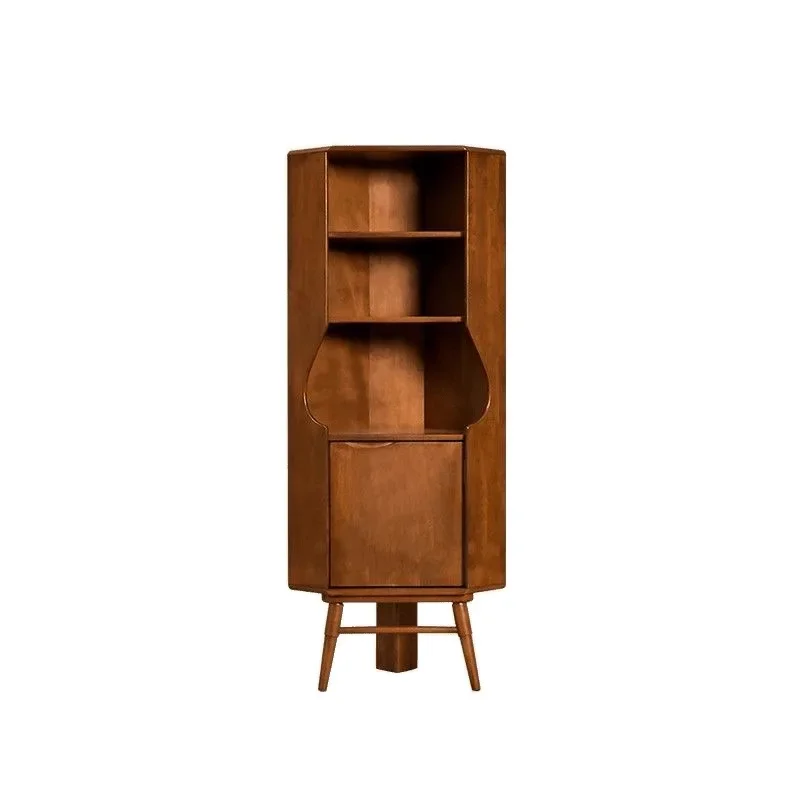 

All solid wood dining side triangular cabinet storage living room retro corner storage cabinet