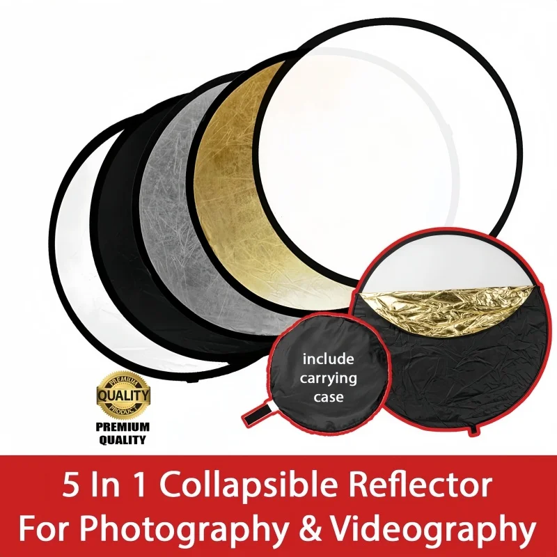 30CM 5 IN 1 Round Photography Reflector Collapsible Photo Studio Photo Reflecotor Photographic Lighting Reflector
