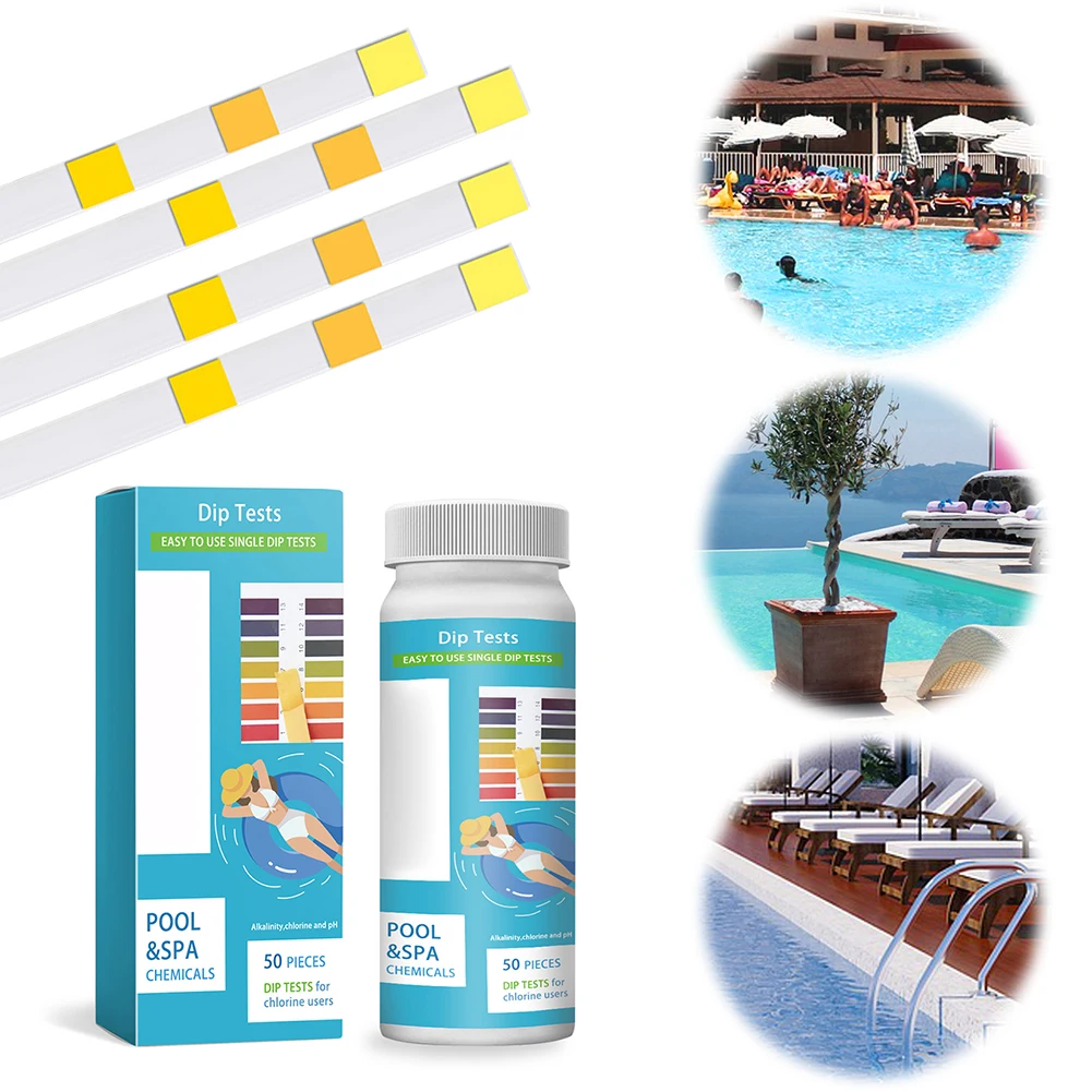 Desinfetante de cloração, testador rápido e preciso, papel, cloro, tablet, flutuador, liberação sustentada, para limpeza de piscina