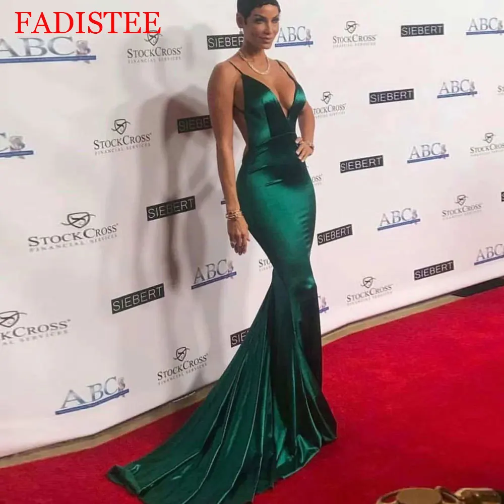 ที่กําหนดเองเซ็กซี่ลึก V คอชุดราตรี Mermaid Backless Sweep Train ชุดราตรียาวชุดราตรีชุดราตรีสปาเก็ตตี้สายรัด Vestidos De 2025