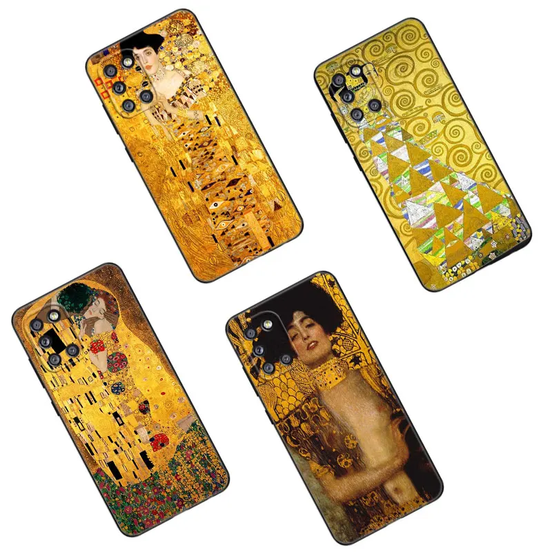 Art Gustav Klimt Phone Case For Samsung Galaxy A01 A03 Core A04 E A02 A05 A10 A20 A21 A30 A50 S A6 A8 Plus A7 2018 Black Cover