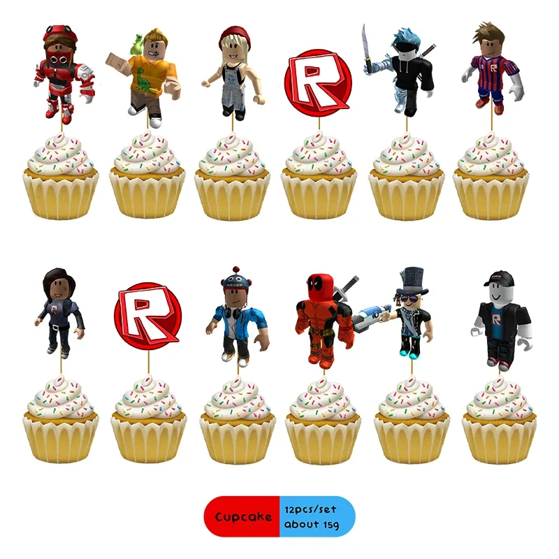 جديد روبوت Robloxed حفلة عيد ميلاد ديكور لوحات المناديل أكواب ورقية Robloxed مفرش المائدة راية أدوات المائدة حفلة عيد ميلاد المورد #4