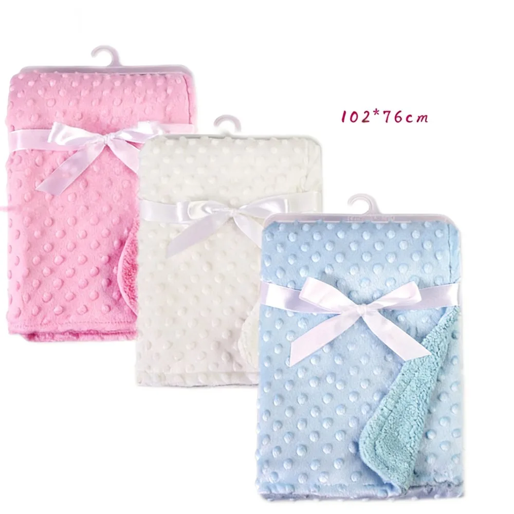 아기 담요 & Swaddling 신생아 열 부드러운 양털 담요 겨울 솔리드 침구 세트 면화 이불 유아 침구 Swaddle Wrap