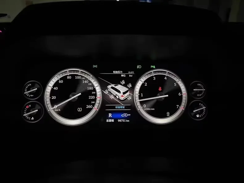 New 12.3-Inch Car Speedometer Dashboard With Digital Cluster Linux System 2019-2022 For Toyota Hiace Oil Gauge Instrument