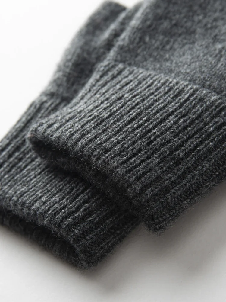 2024ผู้หญิงฤดูหนาว100% CASHMERE Mitts 15ซม.ถักFingerlessถุงมือY2kถุงมือความร้อนSemi FingerยาวMittensแขนอุ่น