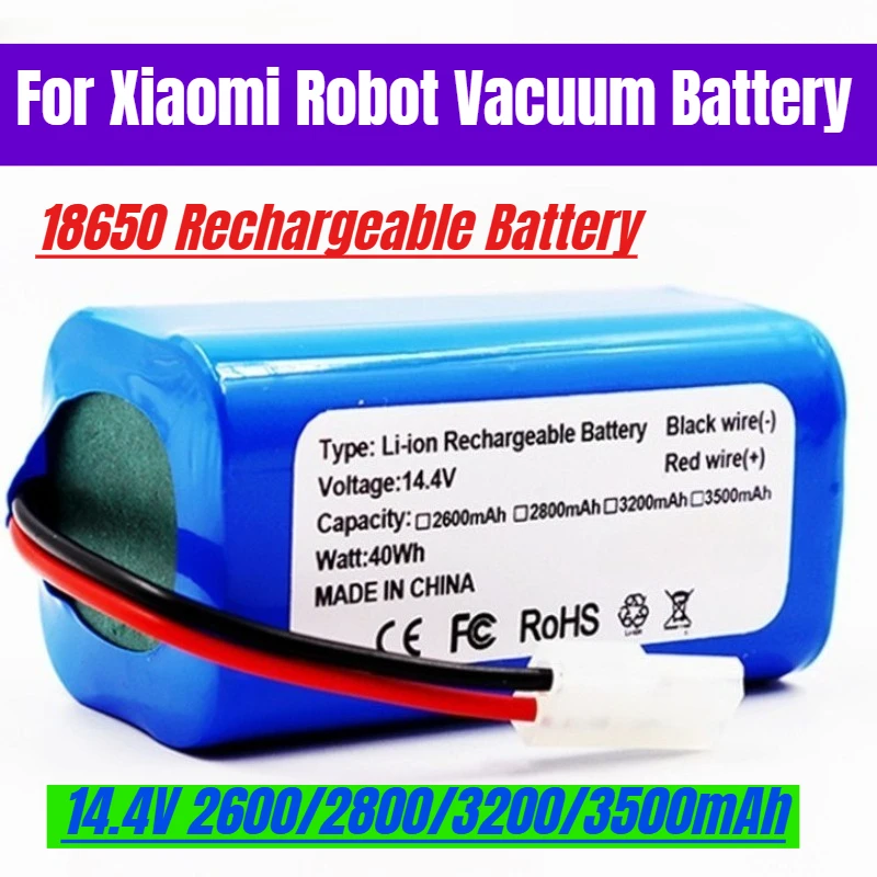 

14.4V 3500Mah 18650 Rechargeable Battery for Xiaomi Robot Vacuum Battery