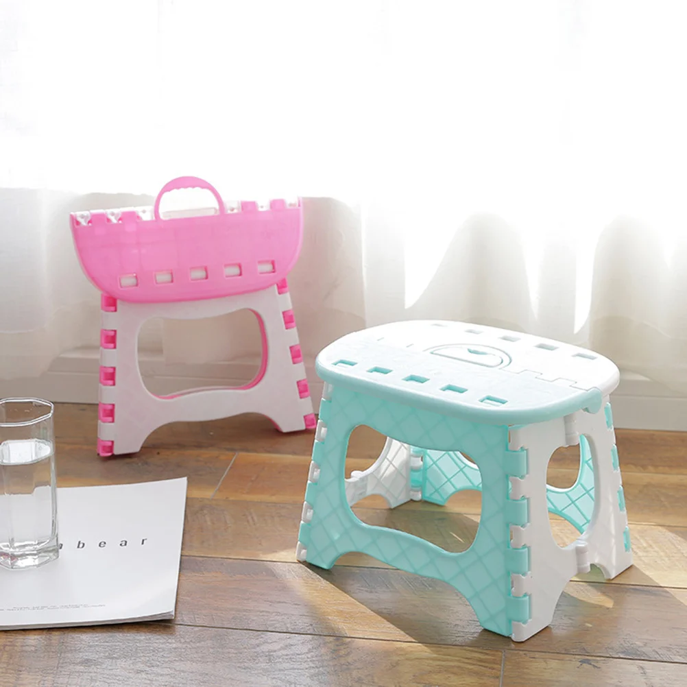Taburete plegable de plástico, taburete portátil para niños, hogar, baño, jardín, cocina, sala de estar (rosa) taburete plegable