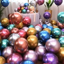 5pc/12Inch Silver Silver Golden Metal Latex Confetti Balloon Wedding Decorations Matte Balloon Birthday Party Decorations Globos