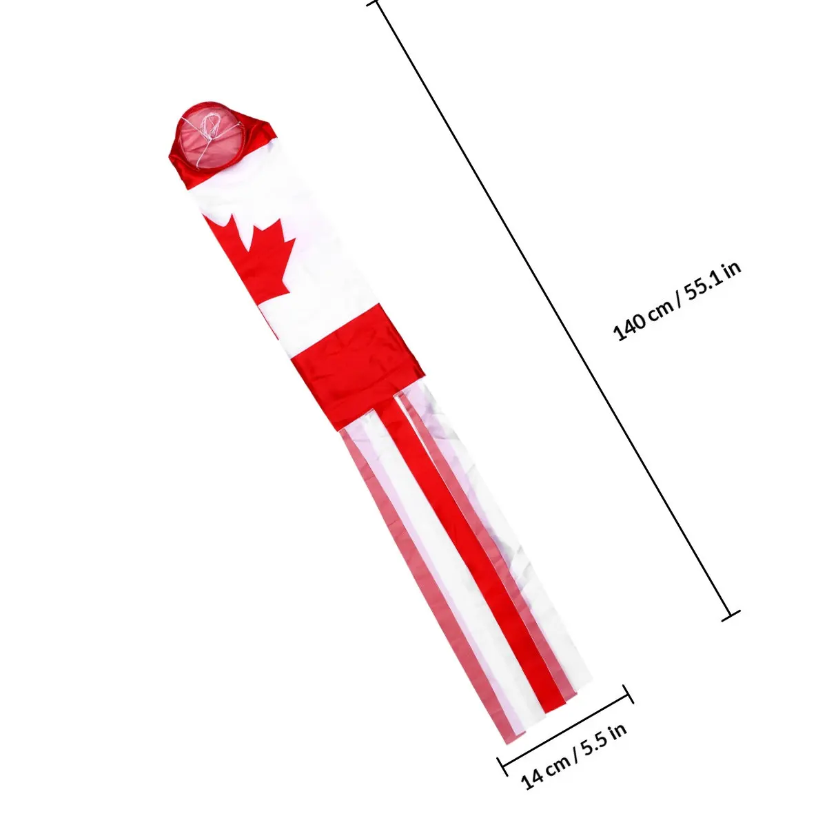 Canadian Maple Leaf Windsock Hanging Flag Decorative Outdoor Lightweight Wind Flag for Yard Garden Festival Bbq School Event