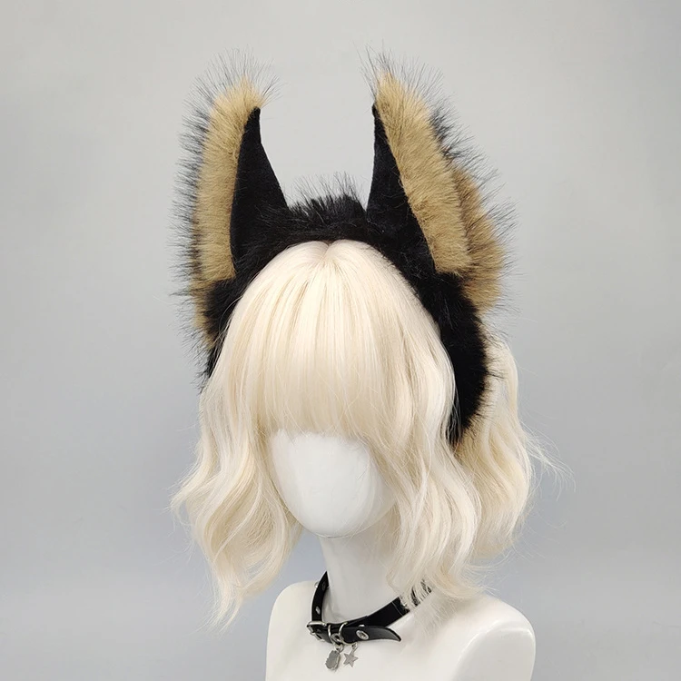 Punk-Werwolf-Cosplay-Stirnband, Halloween-Dämonenkopfbedeckung, Katzen-, Wolf- und Fuchskopf-Stirnband, niedliches Tier-Plüsch-Kopfbedeckung, Party-Kostüm-Requisiten – Detail 4