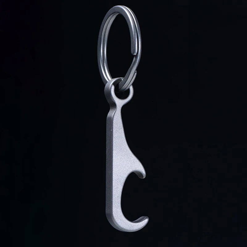 TC4 Titanium Alloy Creative Mini Beer Bottle Opener Keychain with Key Rings