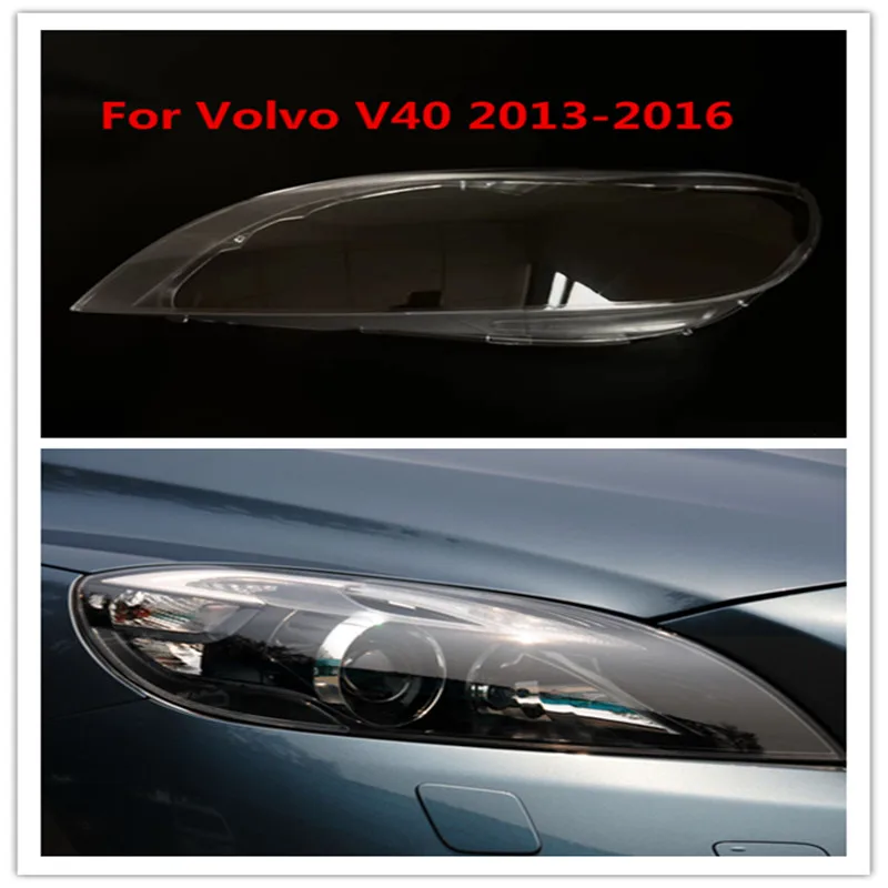 

For Volvo V40 2013-2016 Car Accessories Headlight Lens Cover Headlamp Shell Lampshade Transparent Shade Mask Plexiglass