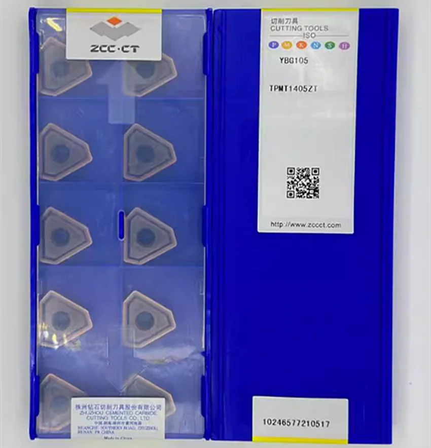 

TPMT08T3ZT YBG105/TPMT10T3ZT YBG105/TPMT1405ZT YBG105/TPMT1707ZT YBG105 ZCC.CT CNC blade carbide inserts milling tools 10pcs/box