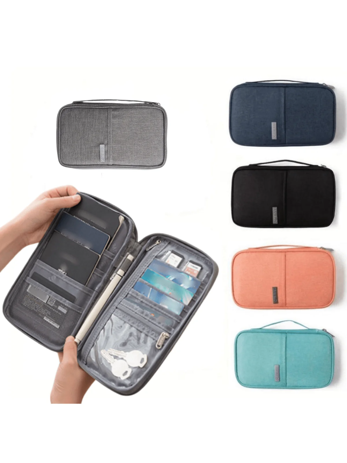 1PC Portable Travel Airplane Bag, Business Trip Passport Bag, Multi Functional Document Storage Bag