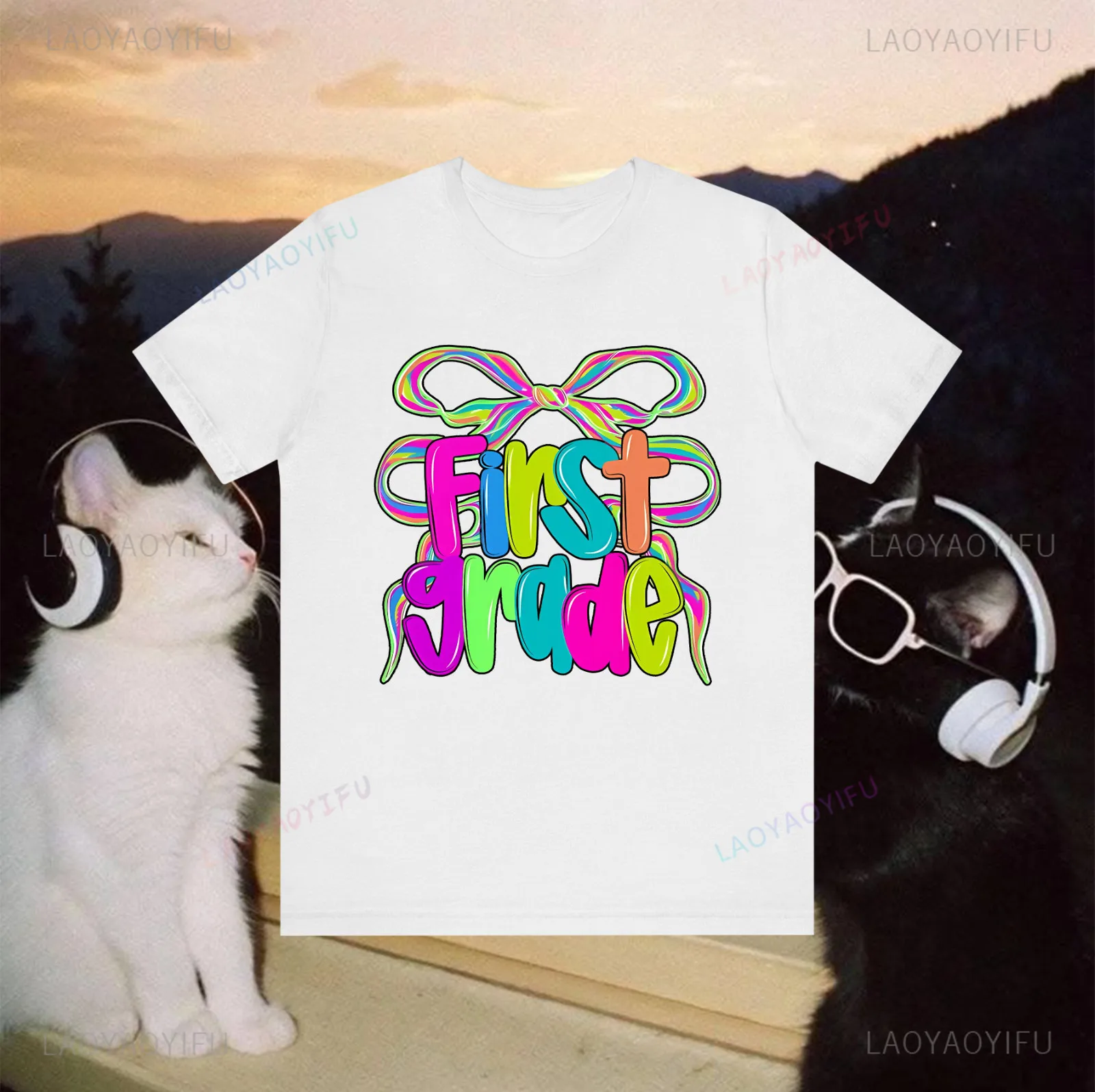 

Школьная рубашка первого дня учителя преппи, рубашка «Снова в школу», хлопковая футболка с принтом до 4 лет, повседневная уличная одежда