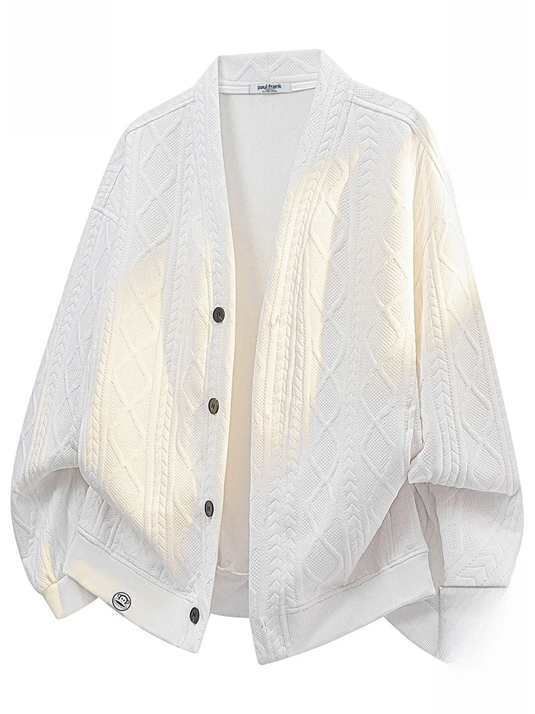 

Мужской кардиган с длинным рукавом и V-образным вырезом, повседневный, с вышивкой в виде обезьяны, удобный, из полиэстера