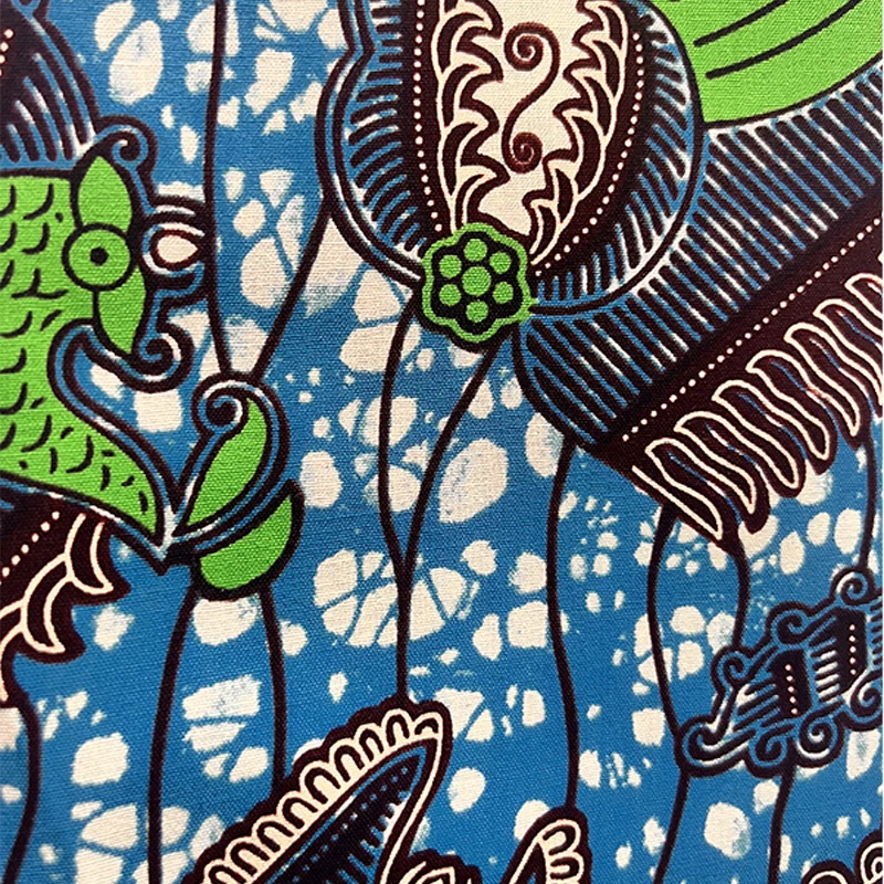 オランダ産100%コットンアンカラ生地、最高品質の本物のワックスプリント生地、女性用ウェディングパーティードレス6