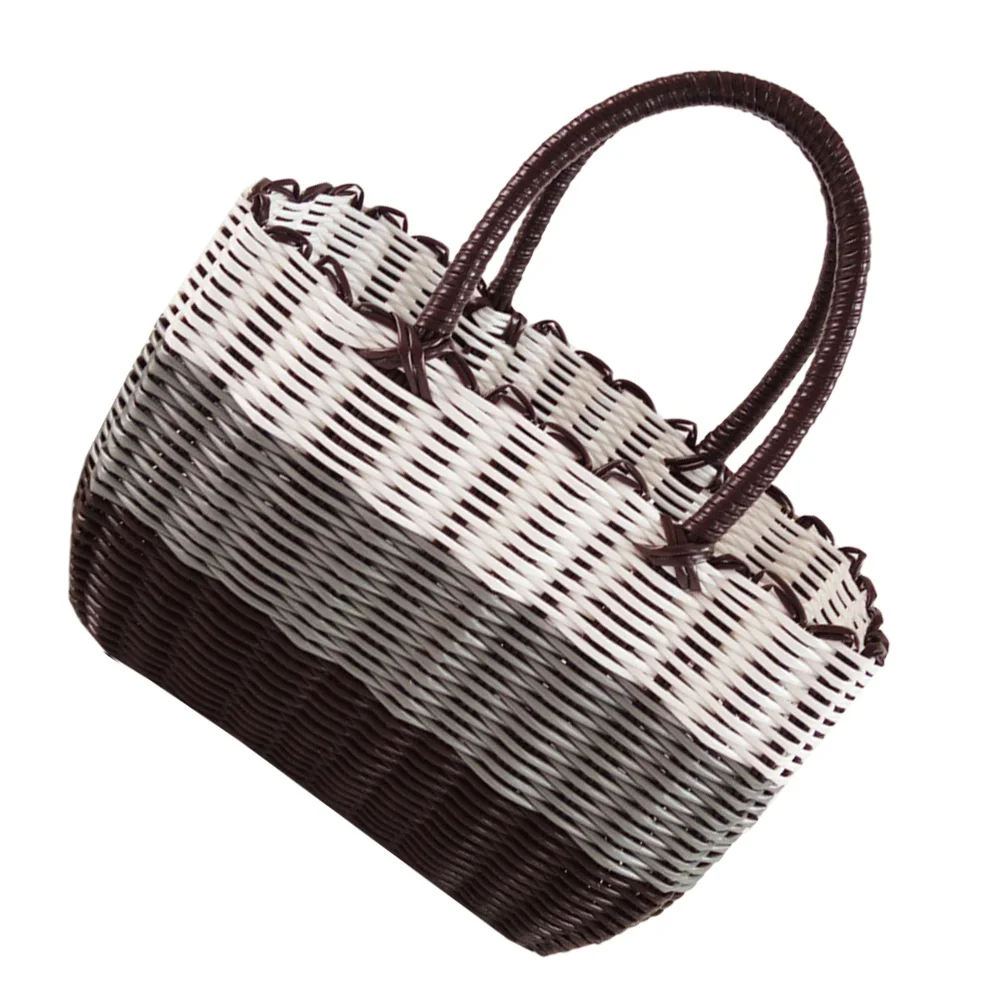 

Handwoven Medium Picnic Basket Washable Rattan Woven Tote Bag Multipurpose Storage Organizer Grocery Shopping Fruit Carrier