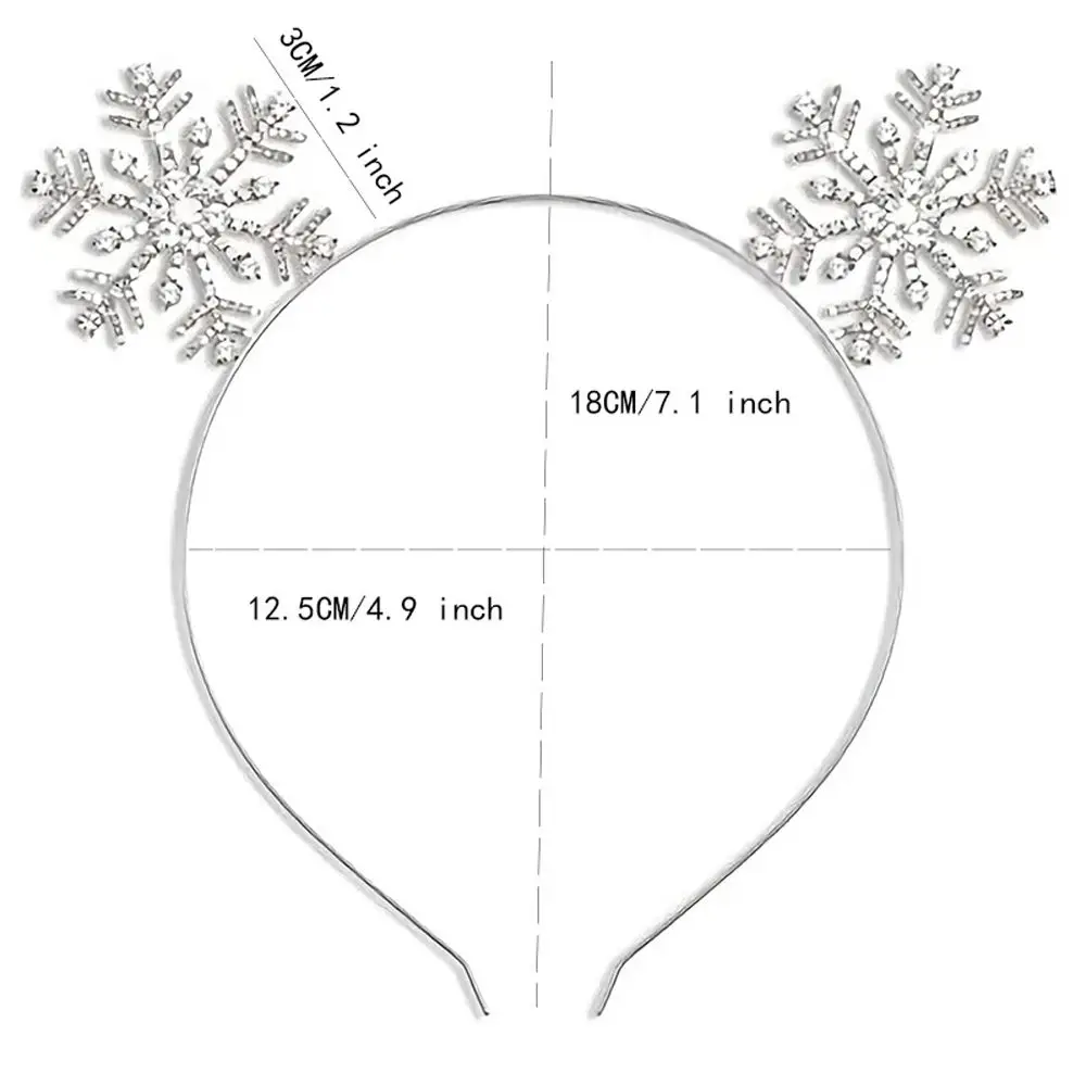 Милый вечерние нескользящий головной убор с кристаллами и снежинками, корейские повязки для волос, рождественская повязка на голову, рога лося, женский обруч для волос