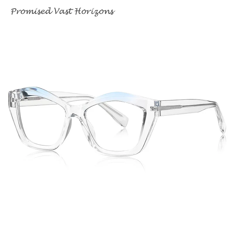 TR New Blue Light Blocking Green Glasses Woman European American Fashion Plano Lens Progressive Color Y2k Glasses Frame