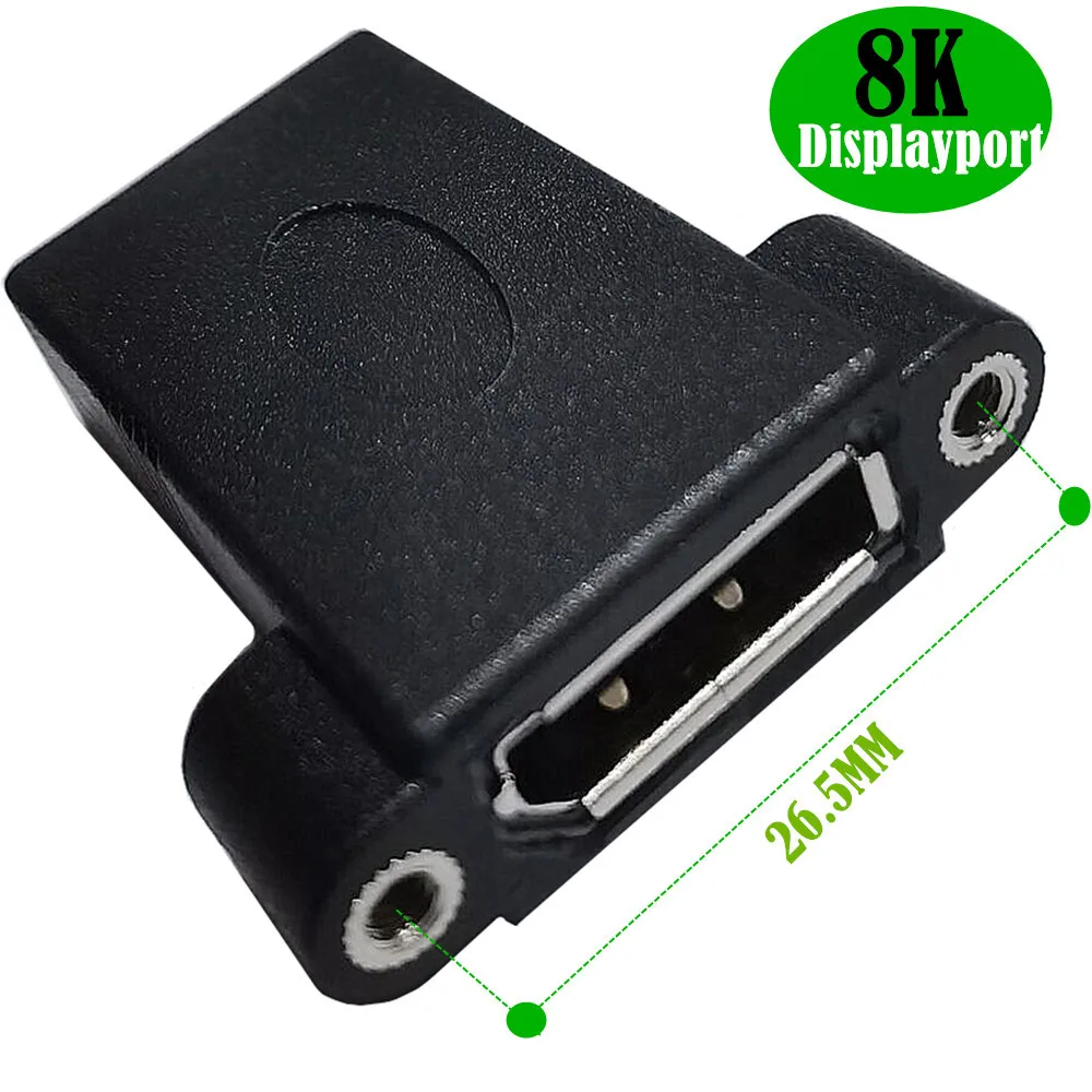 DP Coupler Adapter Connector,  Displayport Female to Female Inline Straight Coupler with Screw Panel Black