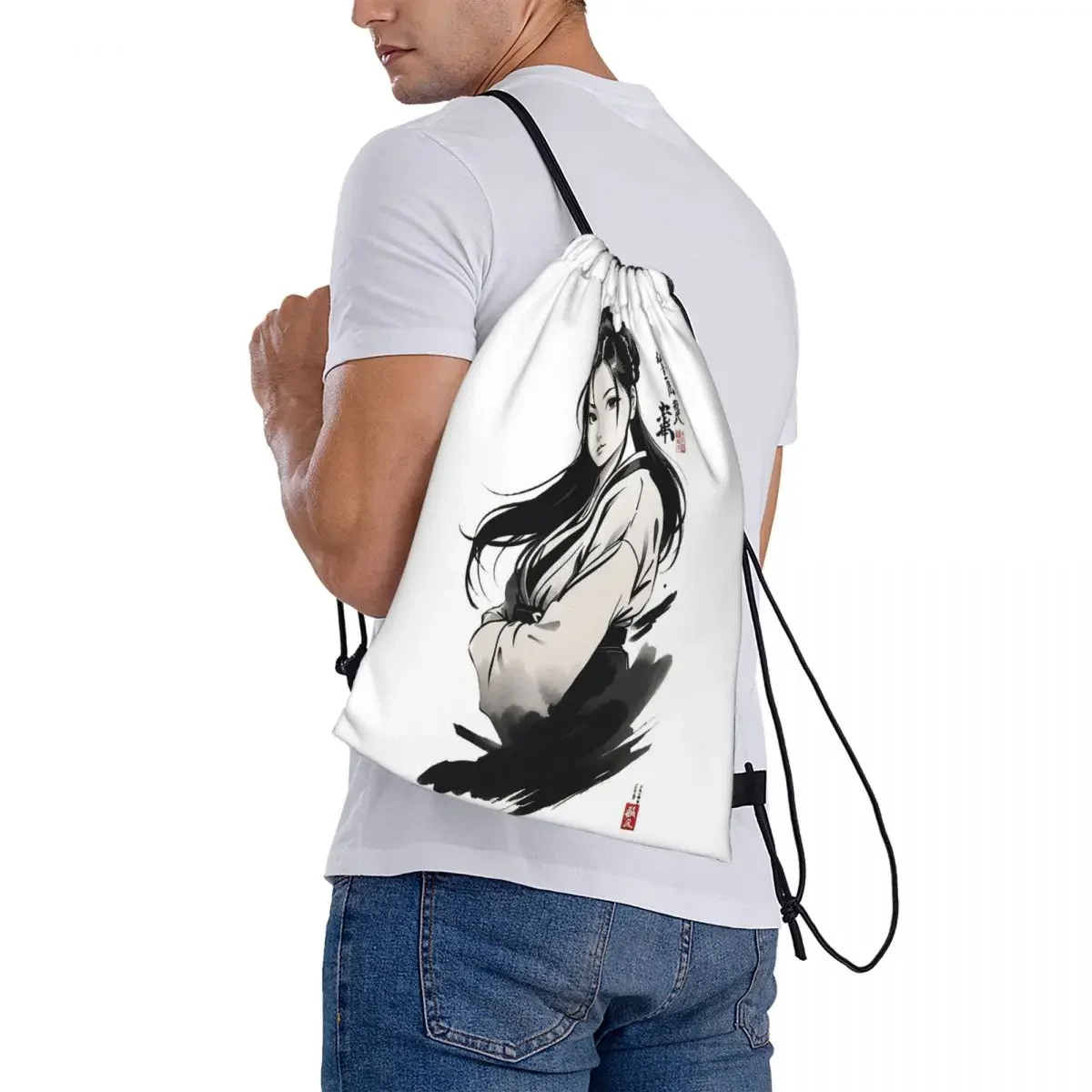 Drawstring Bundle Bolso Sports Bag, Cultura Coreana, Mochilas Mulher, Sacos De Cordão, Bookbag